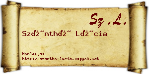 Szánthó Lúcia névjegykártya